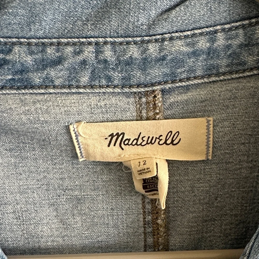 Madewell Light Blue Button Up Denim Dress - Picture 2 of 3